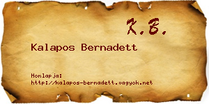Kalapos Bernadett névjegykártya