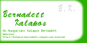 bernadett kalapos business card